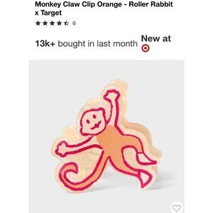 Roller Rabbit X Target Monkey Claw Clip Orange NEW IN HAND